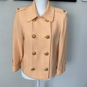 St. John Santana Knit Double Breasted Jacket - Size 10